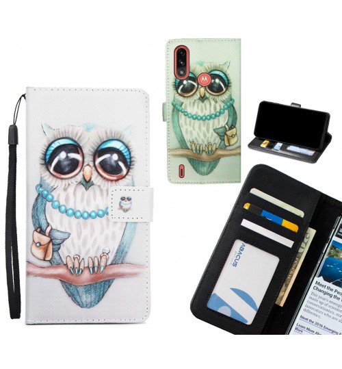 Moto E7 Power case 3 card leather wallet case printed ID