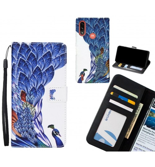 Moto E7 Power case 3 card leather wallet case printed ID