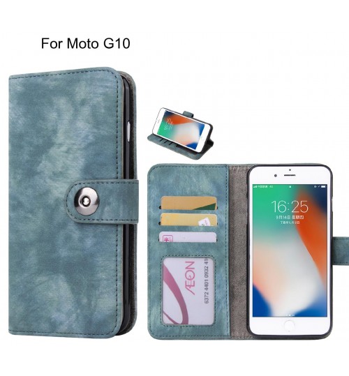 Moto G10 case retro leather wallet case