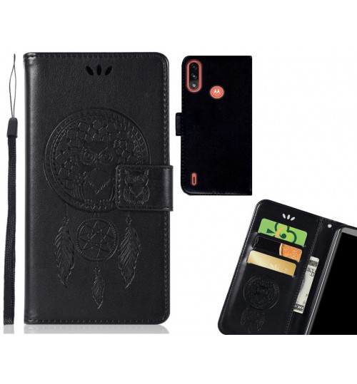 Moto E7 Power Case Embossed wallet case owl