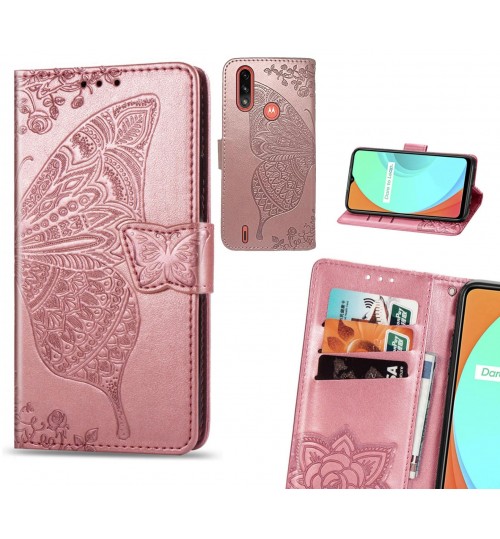 Moto E7 Power case Embossed Butterfly Wallet Leather Case