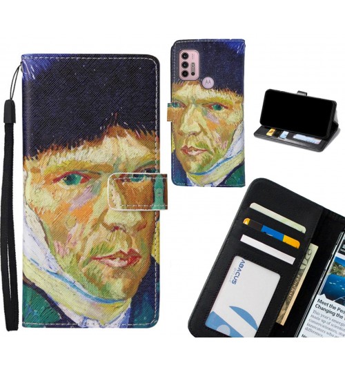 Moto G30 case leather wallet case van gogh painting