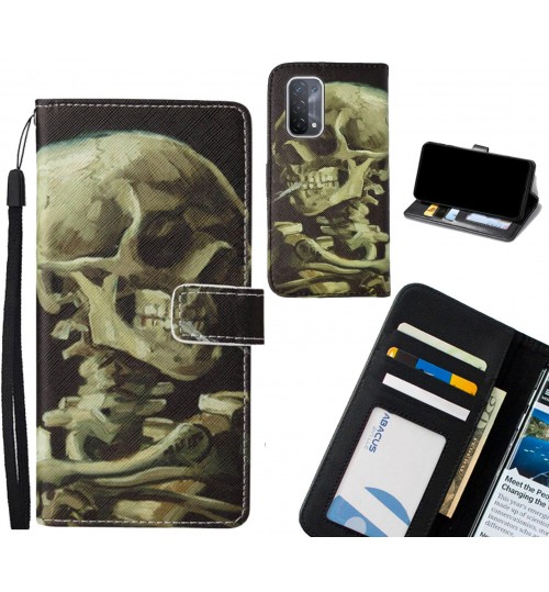 Oppo A74 5G case leather wallet case van gogh painting