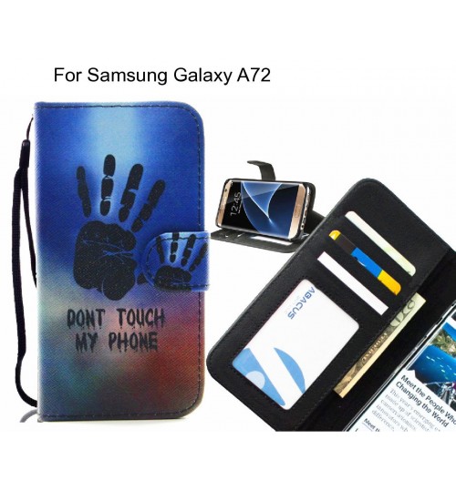 Samsung Galaxy A72 case 3 card leather wallet case printed ID