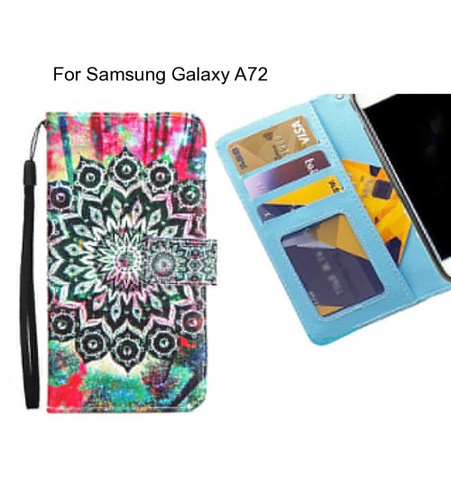 Samsung Galaxy A72 case 3 card leather wallet case printed ID