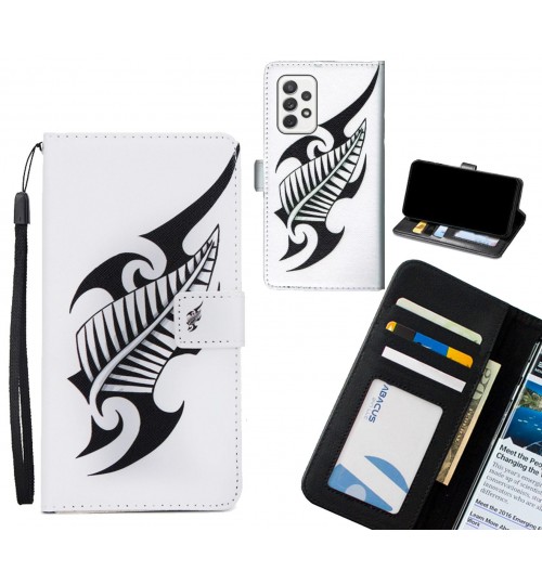 Samsung Galaxy A72 case 3 card leather wallet case printed ID