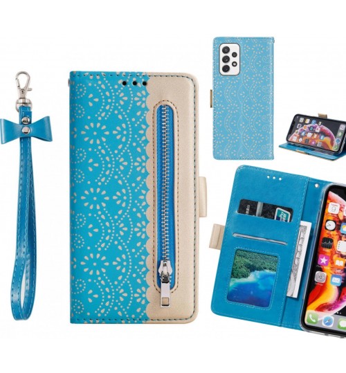 Samsung Galaxy A72 Case Multifunctional Wallet Case - Blue
