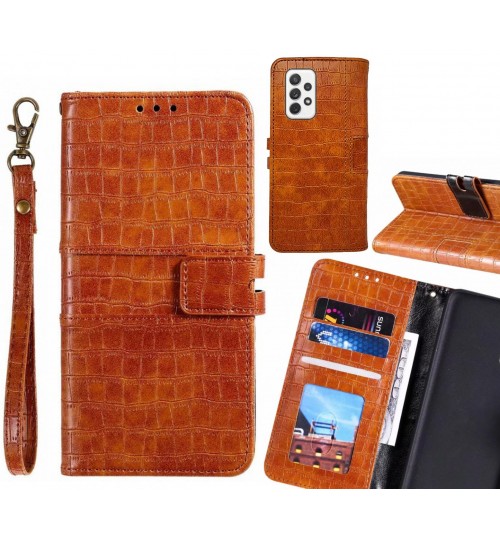 Samsung Galaxy A72 case croco wallet Leather case