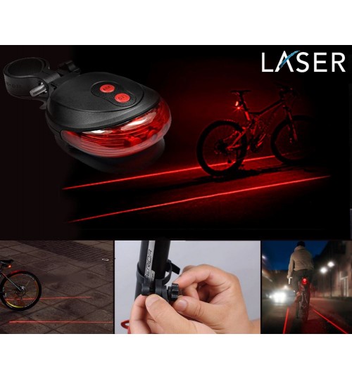 Bike Cycling Laser Tail Light 2 Laser and 5 LEDs very cool rear bike light