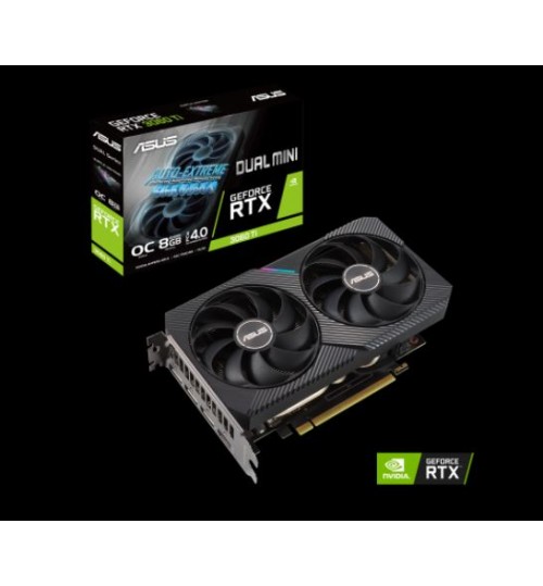 ASUS DUAL-RTX3060TI-O8G-MINI-V2 LHR 8GB GDDR6 PCI-E4.0 2XFAN 3XDP 2XHDMI 2.7 SLOT