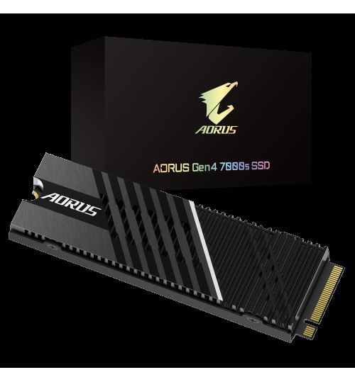 GIGABYTE AORUS NVMe GEN 4 M.2 1TB PCIe 4.0 SSD WITH NANOCARBON COATED ALUMINUM HEATSINK R/W7000/5500 MB/s