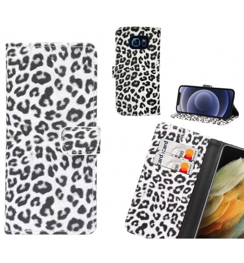 Galaxy S6 Case  Leopard Leather Flip Wallet Case