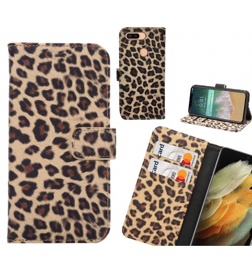 Oppo R11s PLUS Case  Leopard Leather Flip Wallet Case