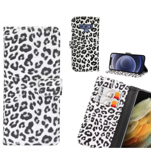 Galaxy Note 9 Case  Leopard Leather Flip Wallet Case