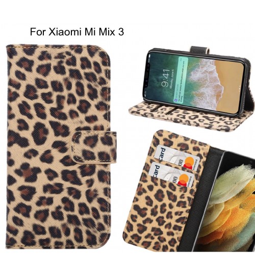 Xiaomi Mi Mix 3 Case  Leopard Leather Flip Wallet Case