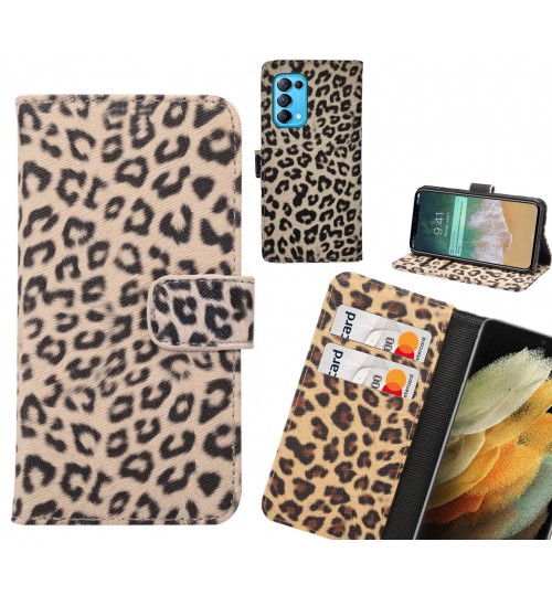 Oppo Find X3 Lite Case  Leopard Leather Flip Wallet Case