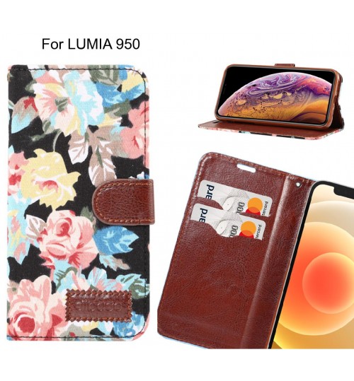 LUMIA 950 Case Floral Prints Wallet Case