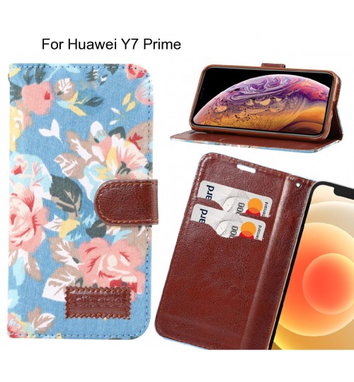 Huawei Y7 Prime Case Floral Prints Wallet Case