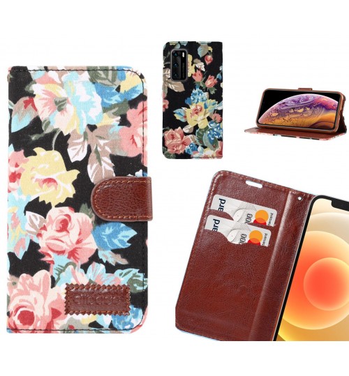 Huawei P40 Case Floral Prints Wallet Case