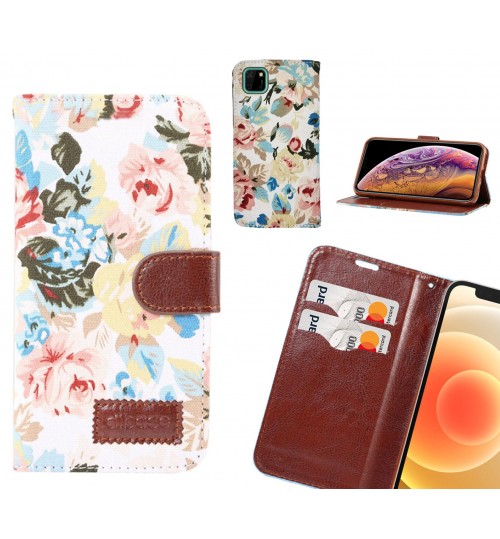 Huawei Y5p Case Floral Prints Wallet Case