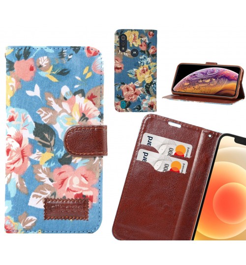 MOTO E6s Case Floral Prints Wallet Case