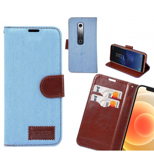 Vodafone N10 Case Wallet Case Denim Leather Case - Faded Light Blue