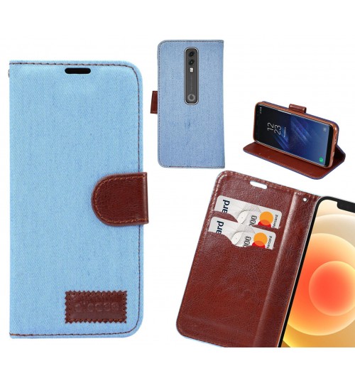 Vodafone V10 Case Wallet Case Denim Leather Case