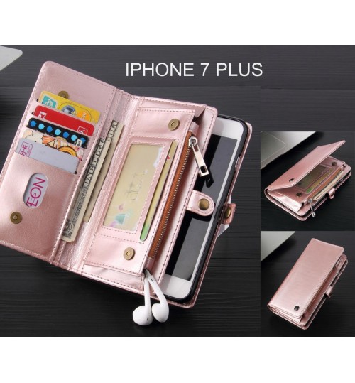 IPHONE 7 PLUS Case Retro leather case multi cards cash pocket &amp; zip