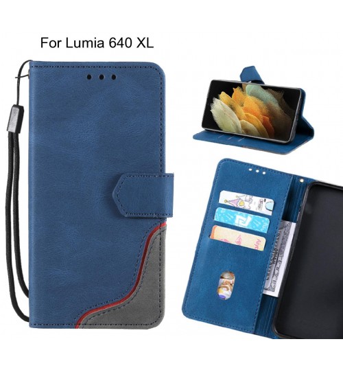 Lumia 640 Xl Case Wallet Denim Leather Case - Blue