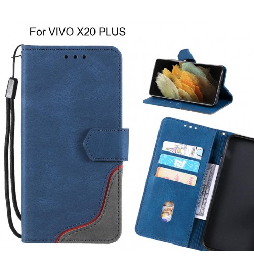 Vivo X20 Plus Case Wallet Denim Leather Case - Blue