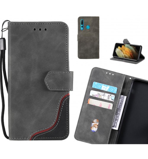 Huawei Nova 4 Case Wallet Denim Leather Case - Grey
