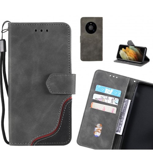 Huawei Mate 40 Case Wallet Denim Leather Case - Grey