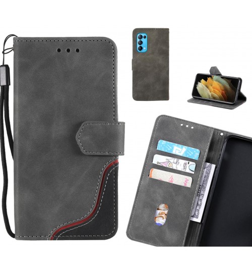 Oppo Find X3 Lite Case Wallet Denim Leather Case - Grey