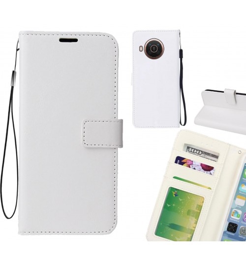Nokia X20 5g Case Fine Leather Wallet Case - White