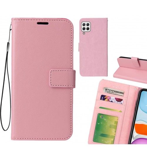 Samsung Galaxy A22 4g Case Fine Leather Wallet Case - Pink