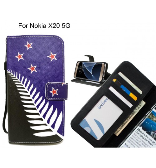 Nokia X20 5G case 3 card leather wallet case printed ID