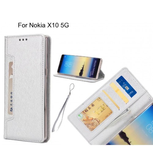 Nokia X10 5G case Silk Texture Leather Wallet case