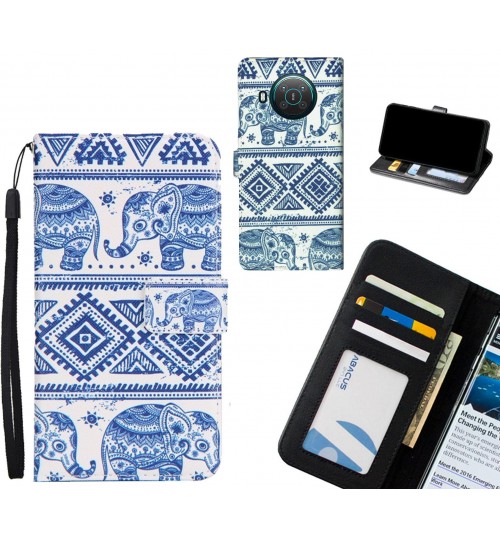 Nokia X10 5G case 3 card leather wallet case printed ID