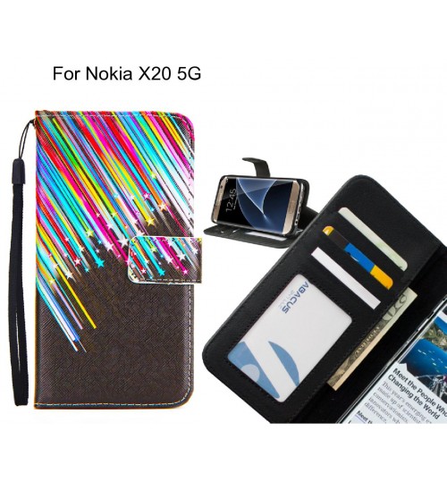 Nokia X20 5G case 3 card leather wallet case printed ID