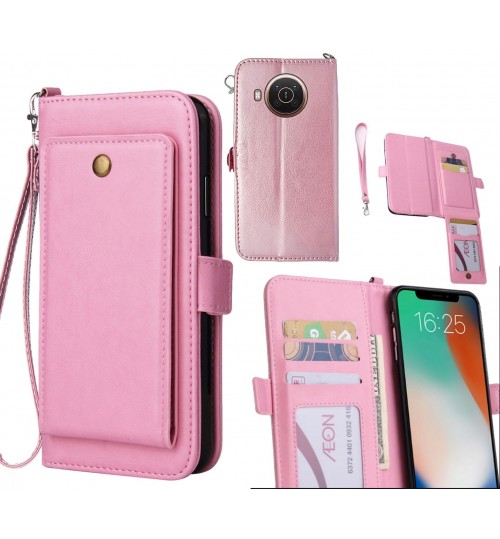 Nokia X20 5g Case Retro Leather Wallet Case - Pink