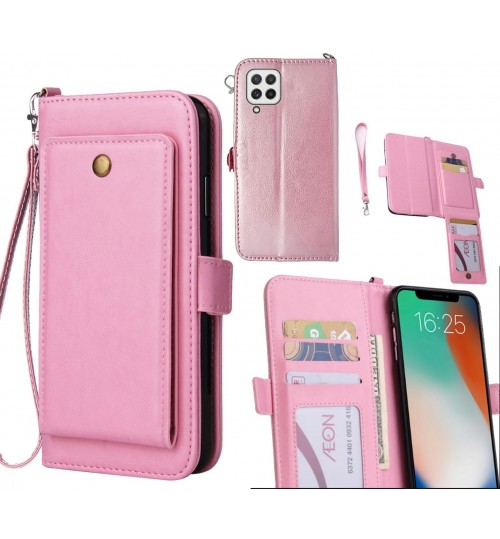Samsung Galaxy A22 4g Case Retro Leather Wallet Case - Pink