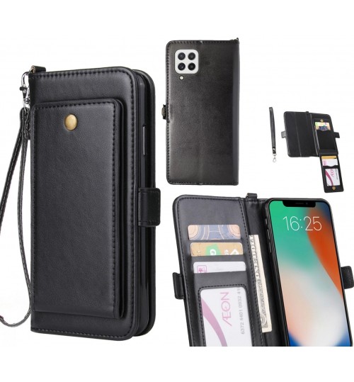 Samsung Galaxy A22 4g Case Retro Leather Wallet Case - Black