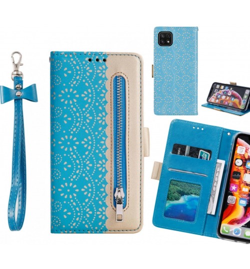 Samsung Galaxy A22 5g Case Multifunctional Wallet Case - Blue