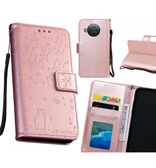Nokia X10 5g Case Embossed Wallet Leather Case - Rose Gold