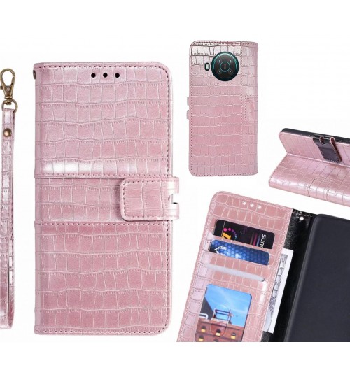 Nokia X10 5g Case Croco Wallet Leather Case - Pink