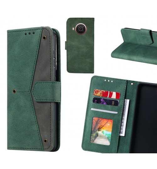 Nokia X20 5g Case Wallet Denim Leather Case Cover - Green