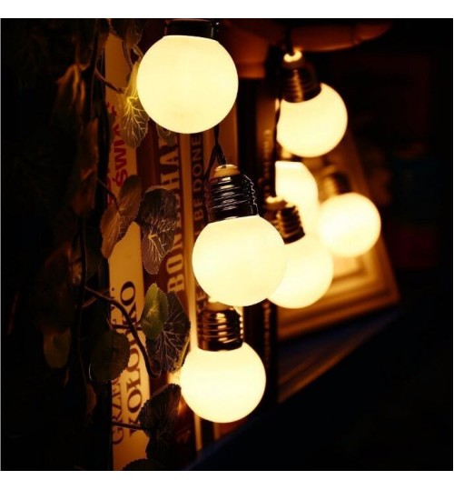 10 LED Solar Light Retro Bulb String Lights 1.5M