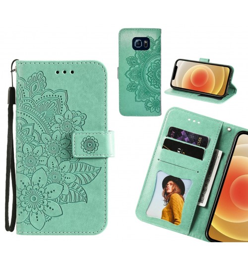 Galaxy S6 Case Embossed Floral Leather Wallet case