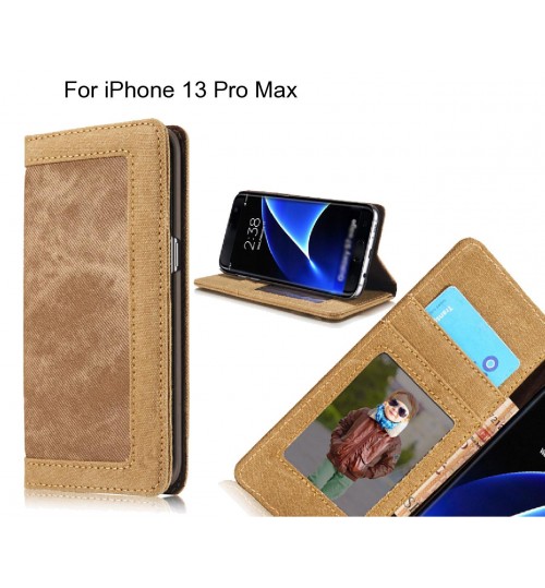 iPhone 13 Pro Max case contrast denim folio wallet case