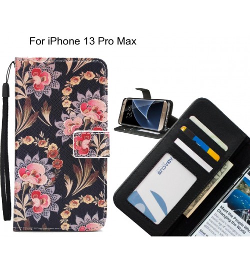 iPhone 13 Pro Max case 3 card leather wallet case printed ID